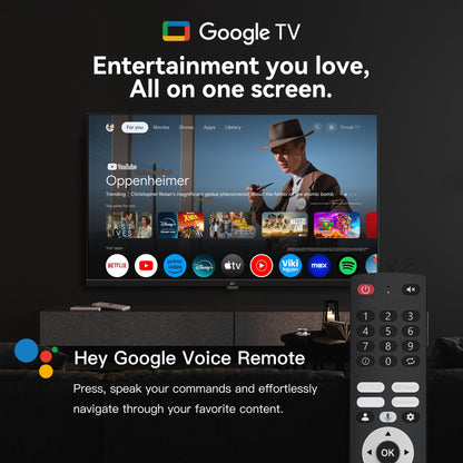 FPD 40-inch Smart TV, 1080p Full HD Google TV with Google Play Built-in Google Cast, HDR 10, Dolby Audio, Voice Remote, Stream Live Television (Palette-Series, CG40-P3)