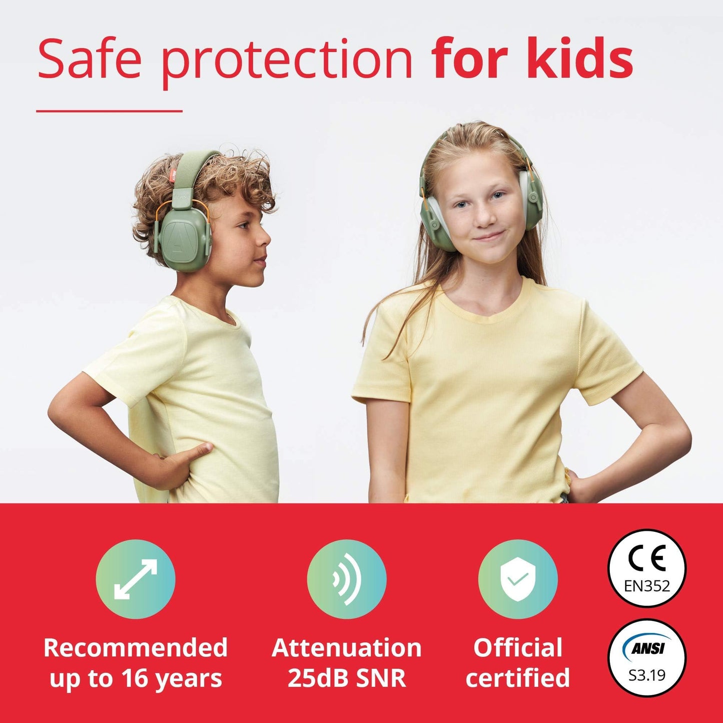 Alpine Muffy - Noise Cancelling Headphones for Kids - CE & ANSI Certified - Earmuffs for Autism - Kids Ear Protection for Sensory & Concentration Aid - Green 🍁 All In One Marketplace Canada