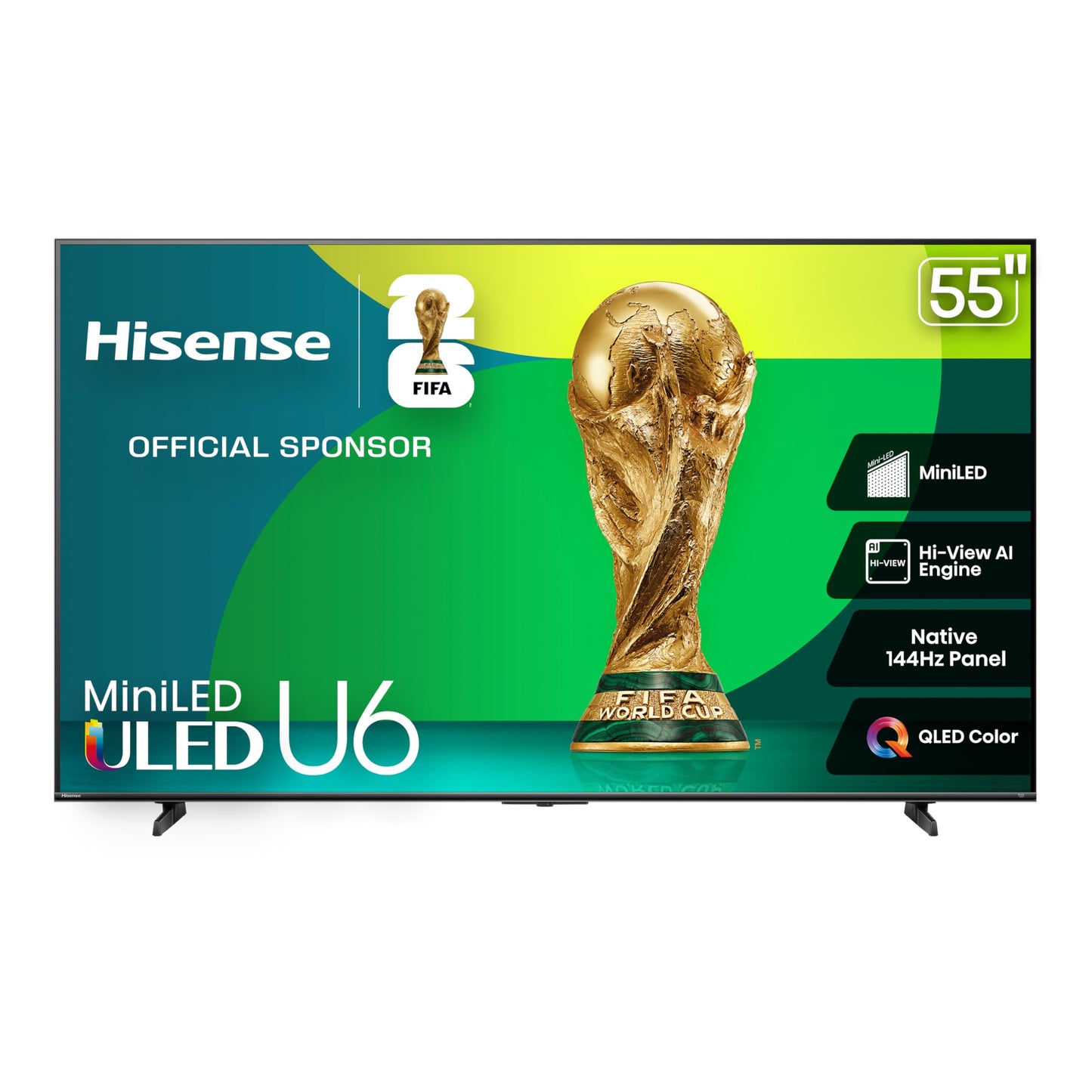 Hisense 55U68QF - 55" 4K UHD Best Value Mini-LED Smart Gaming Fire TV, QLED, Native 144Hz, Motion Rate 480, Dolby Vision IQ, Dolby Atmos, Game Mode Pro, Alexa Built in (2025 Model) Hisense