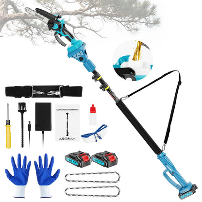 Mini Chainsaw＆6 Inch Pole Saw 2-in-1,with Extension Pole, Automatic Oiler with 2 Battery,Tree Trimmer Limb Branch & Pole Pruner,Holiday Gifts for Men, Fathers & Gardening Enthusiasts 🍁 All In One Marketplace Canada