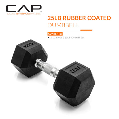 CAP Barbell 25 lb Rubber Coated Hex Dumbbell 🍁 All In One Marketplace Canada