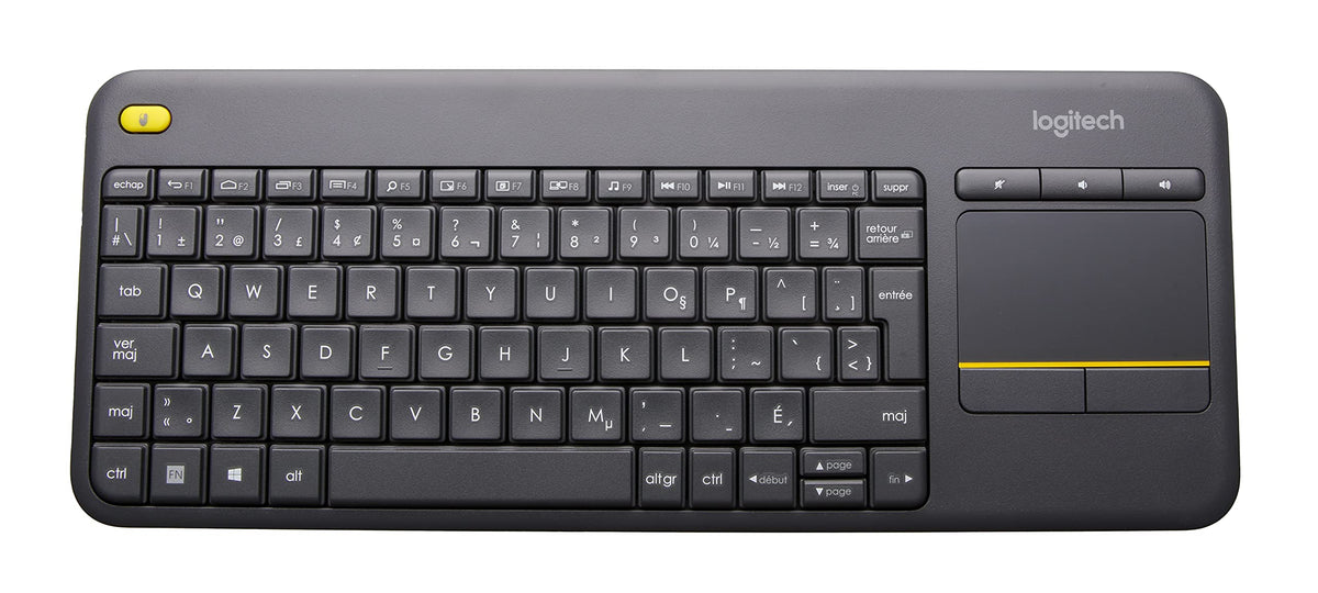 Logitech Wireless Touch Keyboard K400 Plus, French Layout - Black