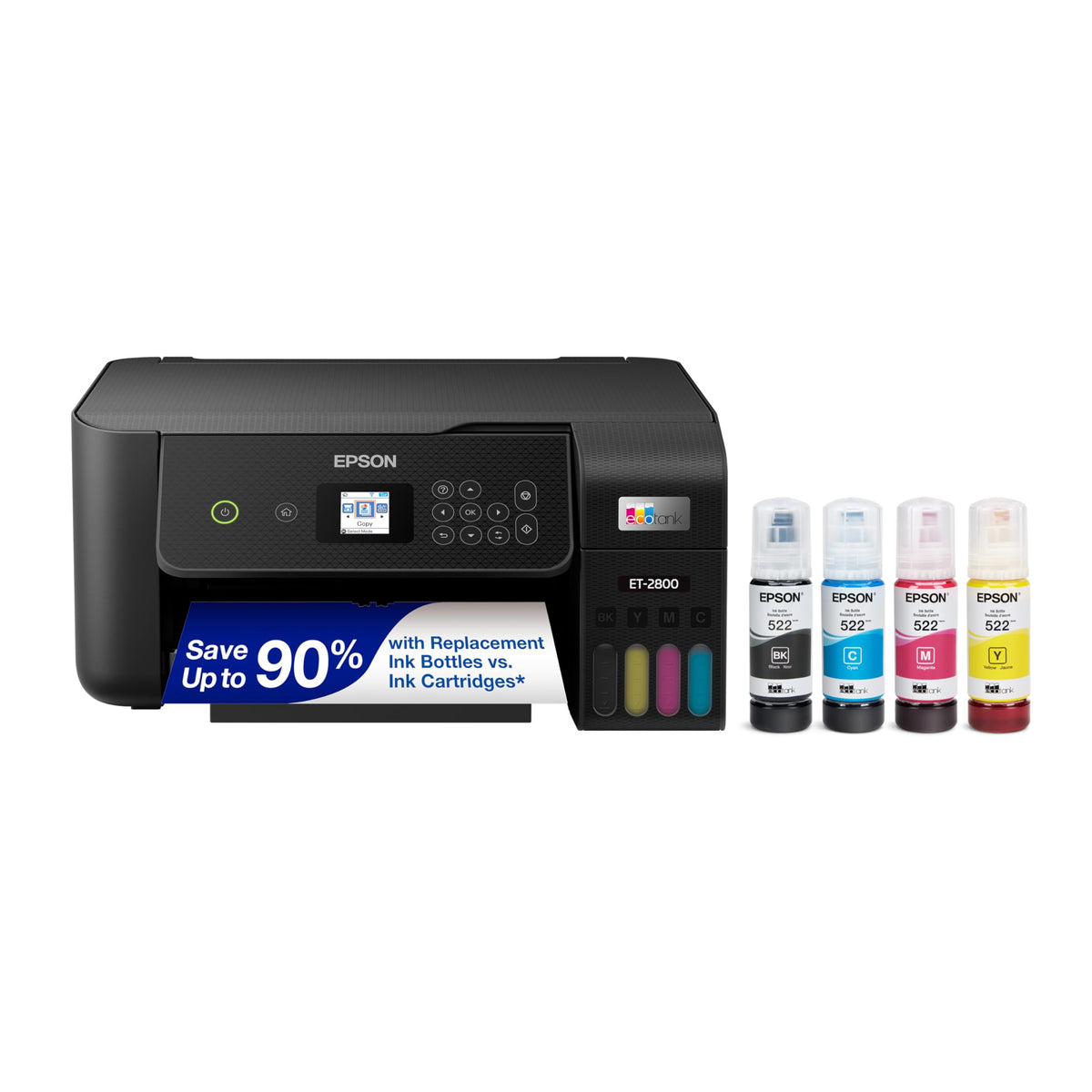 Epson EcoTank ET-2800 Wireless Color All-in-One Supertank Printer - Black
