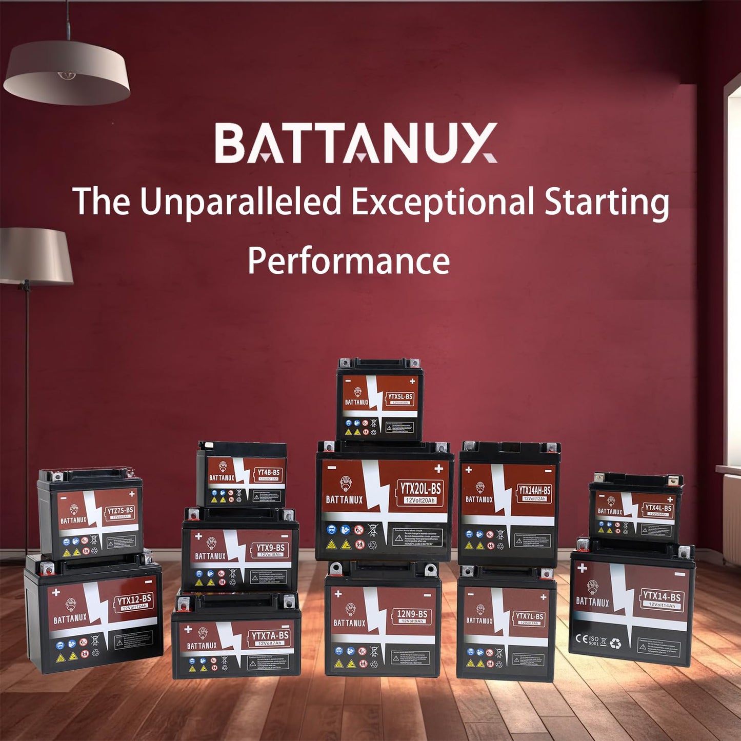 Battanux YTX5L-BS 12V5Ah SLA/AGM Motorcycle Battery - Maintenance Free, No Tool Installation, Advanced Tech, Environmental | Fits ATV/UTV/Snowmobile/Motorbike