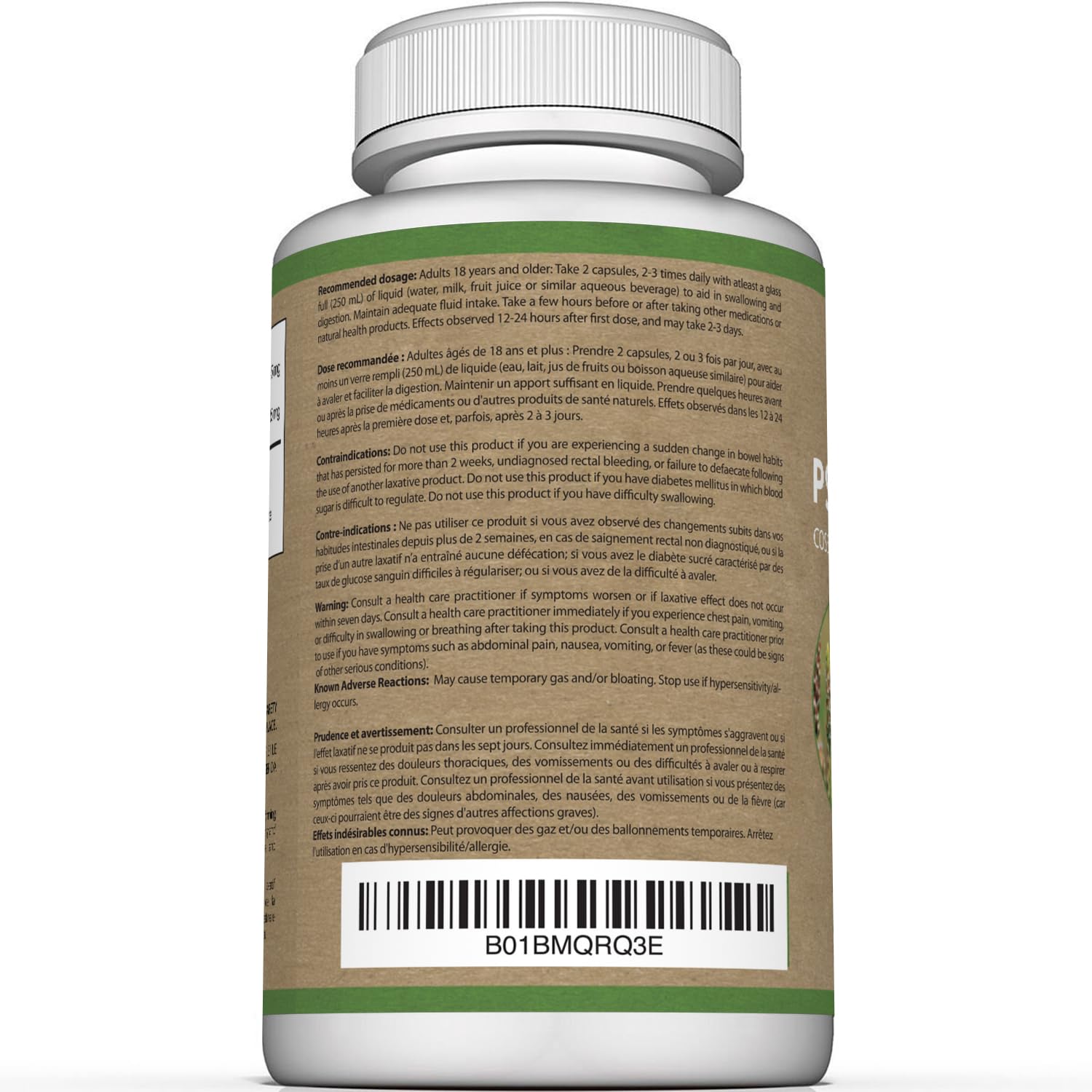 Premium Psyllium Husk Capsules - 1450mg per Serving - Helps Support Digestion, Intestinal Health & Regularity - 240 Psyllium Husk Fiber Capsules - Available at All In One Marketplace Canada
