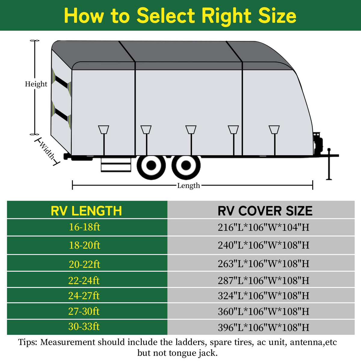 Yelmzir Travel Trailer RV Cover 24-27 ft, Rip-Stop Motorhome Camper Covers 🍁 All In One Marketplace Canada