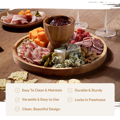 Homesphere Acacia Wood Cake Stand with Lid - Cake Stand with Dome,12in Round Cake Holder, 2-in-1 Dessert Table Display Set & Charcuterie Board for Cheese, Chips & Dips, Fruit Platter, Large Acrylic 🍁 All In One Marketplace Canada