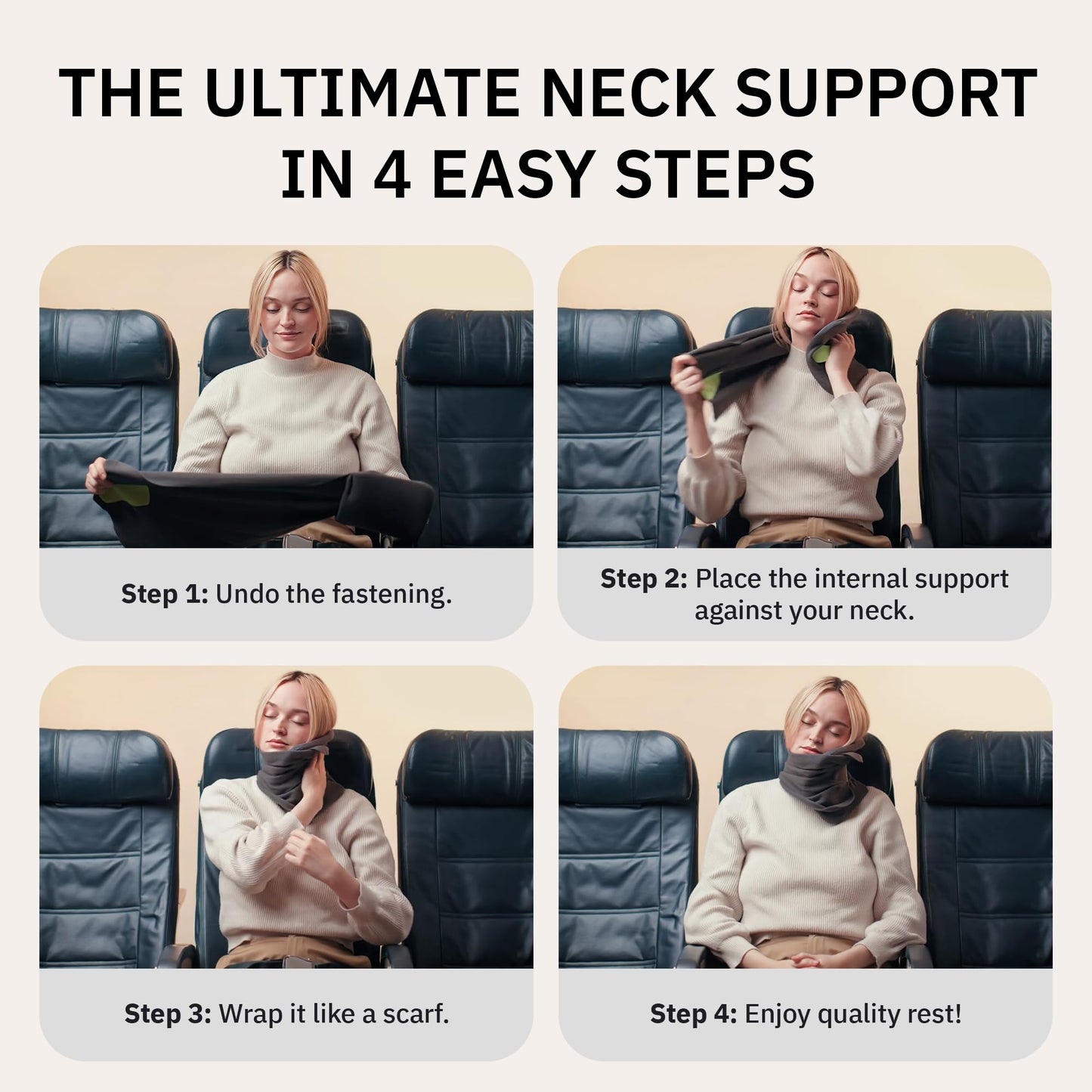trtl Travel Pillow - Airplane Pillow for Neck and Shoulder Support - Soft, Lightweight, Machine-Washable Travel Pillows for Airplanes - Black - Available at All In One Marketplace Canada