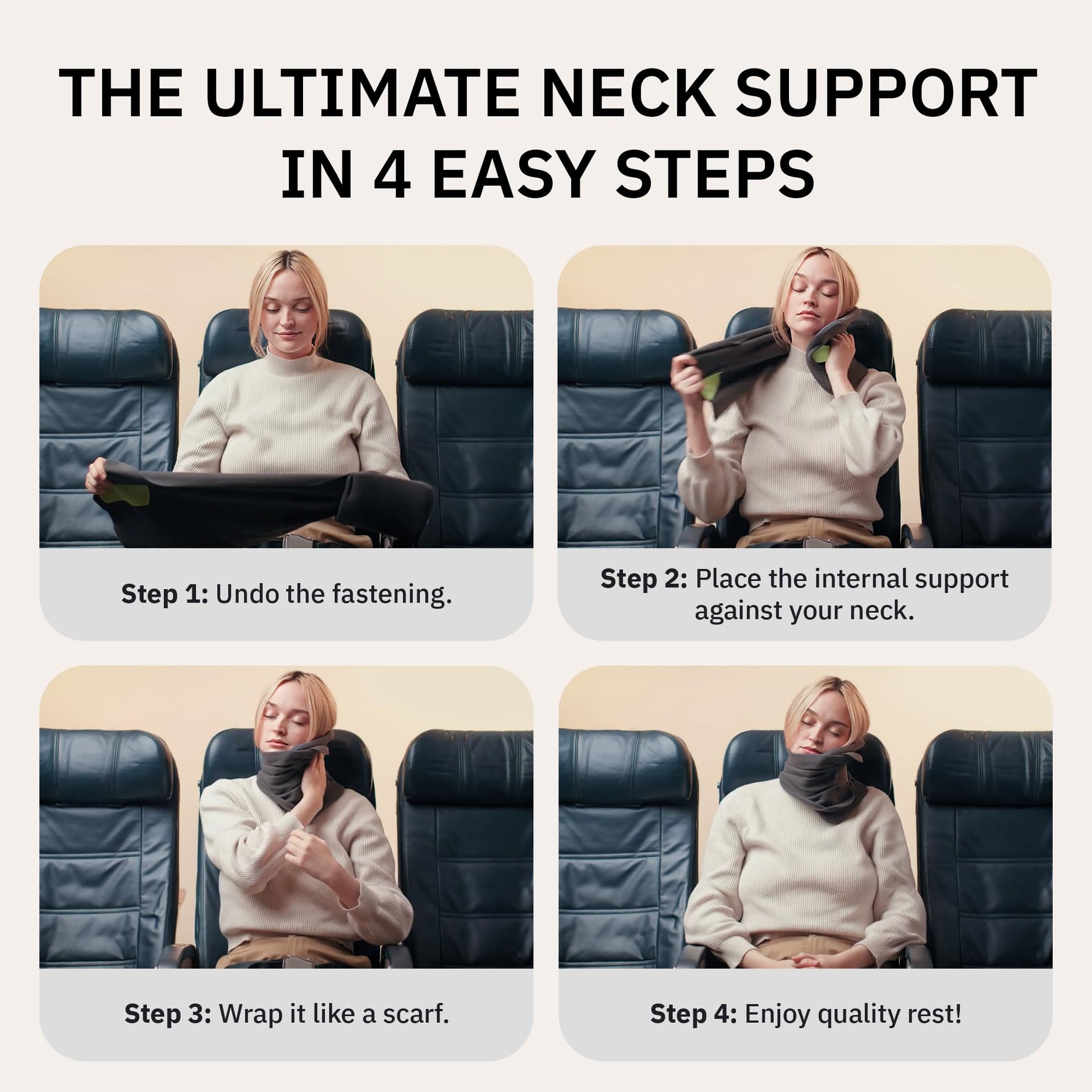 trtl Travel Pillow - Airplane Pillow for Neck and Shoulder Support - Soft, Lightweight, Machine-Washable Travel Pillows for Airplanes - Black - Available at All In One Marketplace Canada