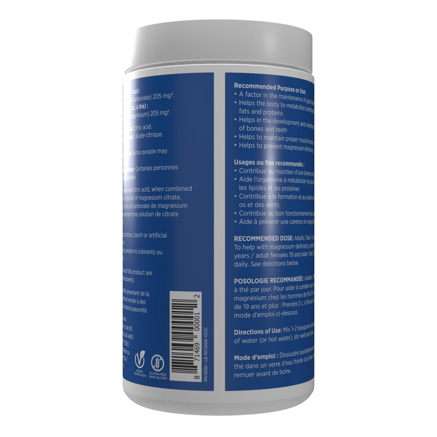 Natural Calm Magnesium Citrate Powder (Unflavoured) 452g - Quick Absorbing - Loved Magnesium Drink - Available at All In One Marketplace Canada