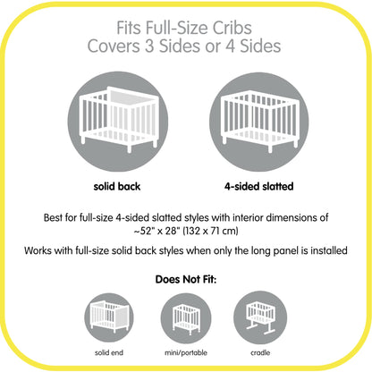 BreathableBaby Breathable Mesh Liner for Full-Size Cribs, Classic 3mm Mesh, White (Size 4FS Covers 3 or 4 Sides) 🍁 All In One Marketplace Canada
