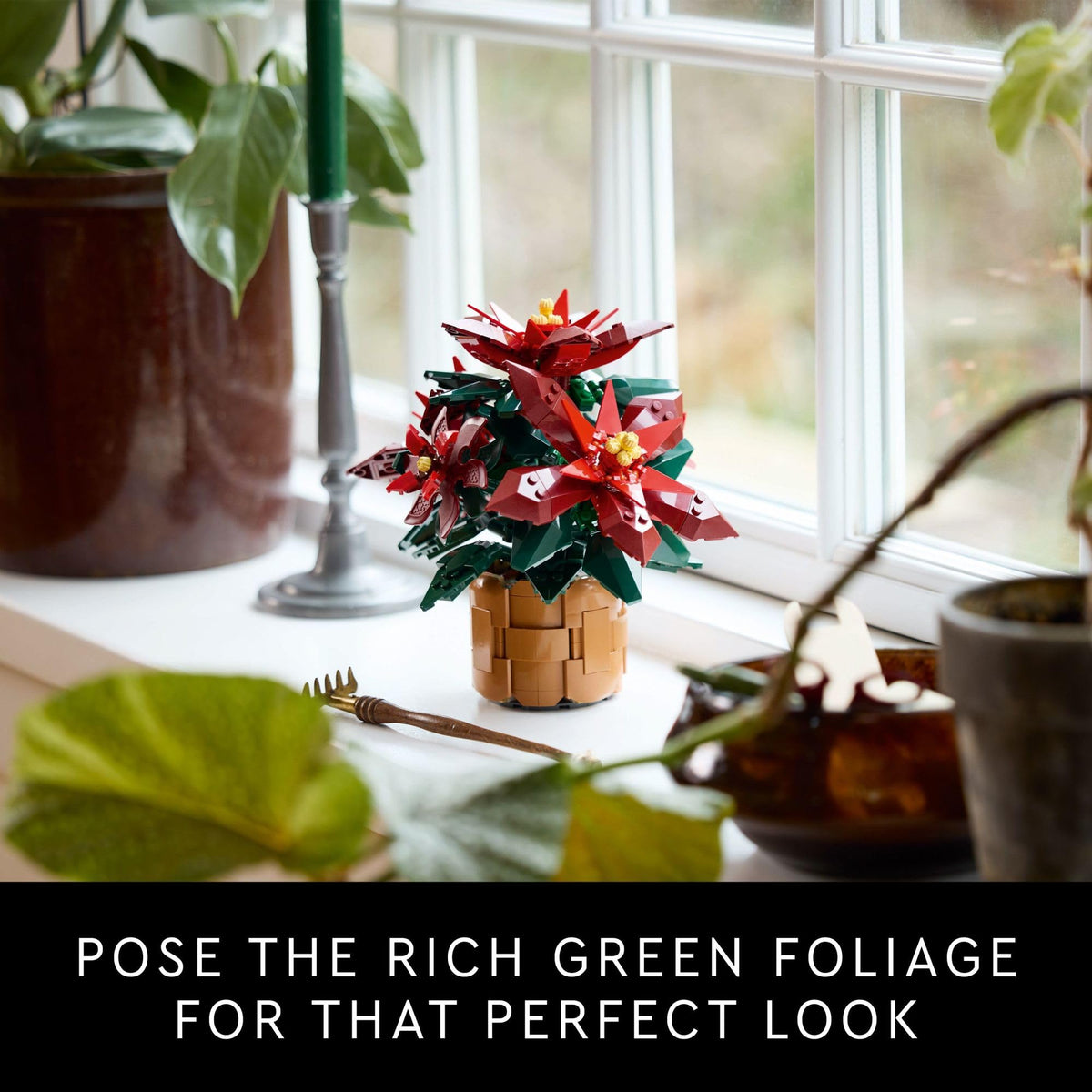 LEGO Icons Poinsettia Building Sets for Adults - Artificial Flowers for Decoration - Festive Holiday Flowers for Table Centerpiece - 10370 🍁 All In One Marketplace Canada