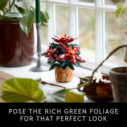LEGO Icons Poinsettia Building Sets for Adults - Artificial Flowers for Decoration - Festive Holiday Flowers for Table Centerpiece - 10370 🍁 All In One Marketplace Canada