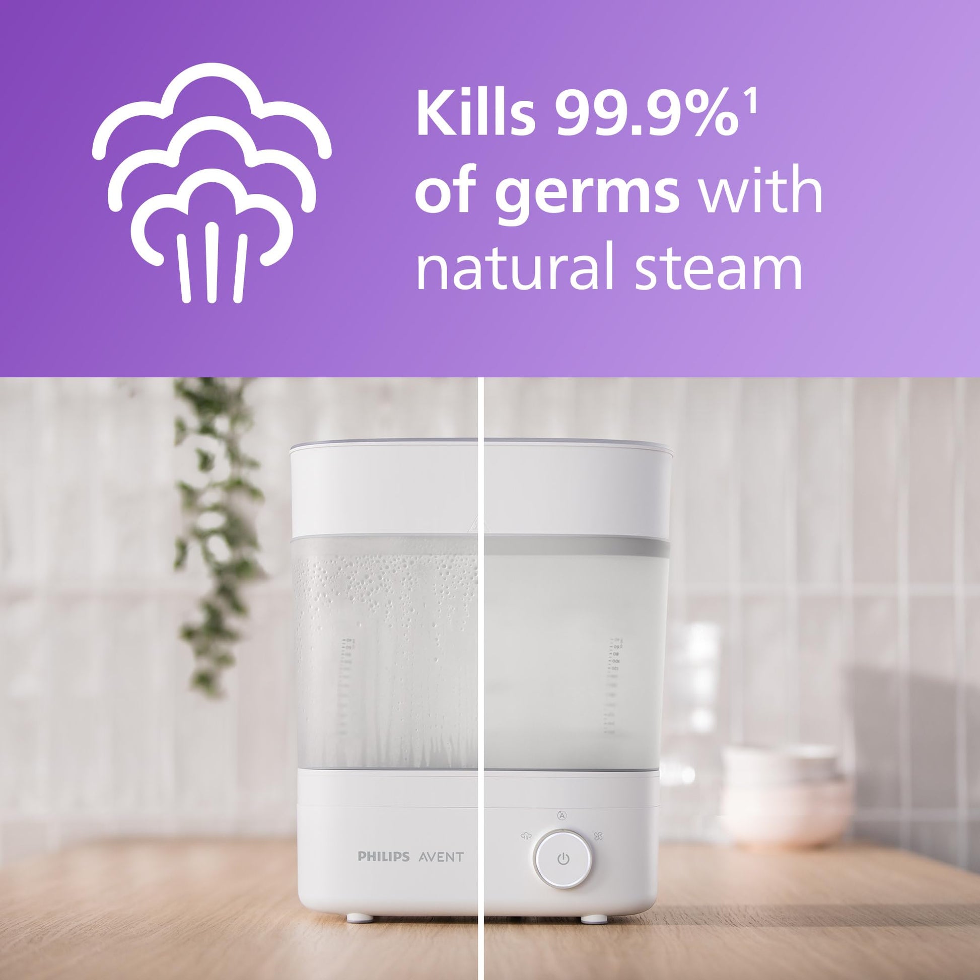 Philips Avent Baby Bottle Sterilizer and Dryer Premium, Removes 99,9% of Bacteria, Chemicals Free, Capacity 6 Bottles/Teats/Accessories, Modular Space Saving Design, Model SCF293 - Available at All In One Marketplace Canada