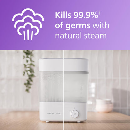 Philips Avent Baby Bottle Sterilizer and Dryer Premium, Removes 99,9% of Bacteria, Chemicals Free, Capacity 6 Bottles/Teats/Accessories, Modular Space Saving Design, Model SCF293 - Available at All In One Marketplace Canada