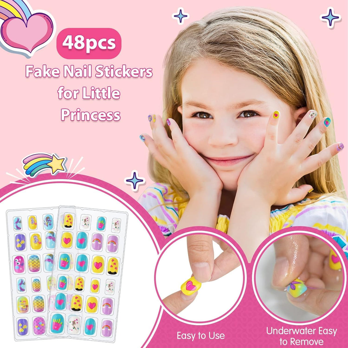 Kids Nail Polish Set for Girls, Nail Art Kits with Nail Dryer & Glitter Pen, Quick Dry & Peel Off & Non-Toxic Nail Polish, Christmas Birthday Gifts for Girls Ages 6 7 8 9 10 11 12 🍁 All In One Marketplace Canada