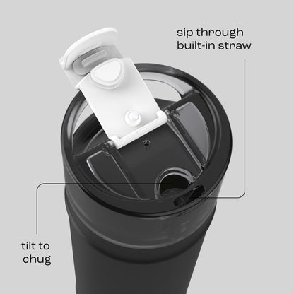 Bubba 24 oz Dualsip Water Bottle with Straw & 2-Way Lid | Leakproof Metal Tumbler | Insulated Stainless Steel | Reusable | Lightweight | Dishwasher Safe | Lead & BPA-Free | Office Siren bubba