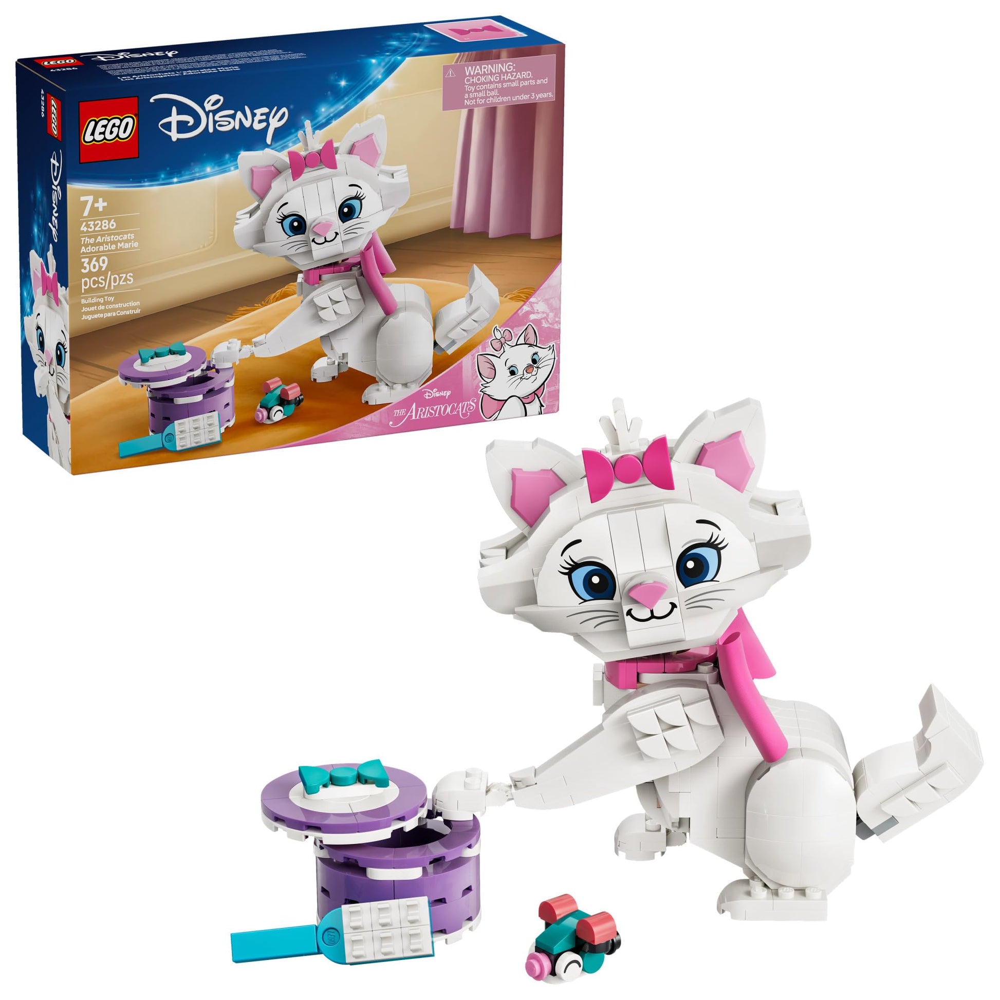 LEGO Disney The Aristocats Adorable Marie Toy Building Set - Bedroom or Desk Decor for Girls & Boys, Ages 7+ - Disney Gifts for Kids & Fans - 43286 LEGO