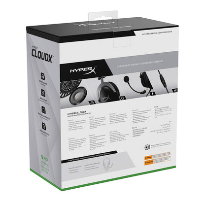 HyperX CloudX, Official Xbox Licensed Gaming Headset, Compatible with Xbox One and Series X|S, Memory Foam Ear Cushions, Detachable Noise-Cancelling Mic, in-line Audio Controls,Black/Silver