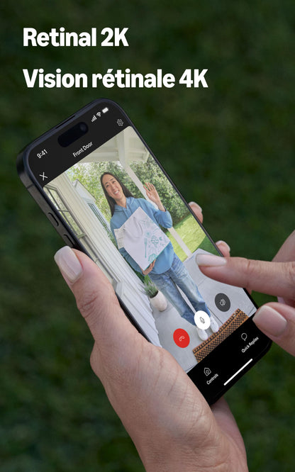 Ring Wired Doorbell Plus (Newest Model) — Retinal 2K with wide-angle video, 4x Enhanced Zoom, and Low-Light Sight, Nickel Silver