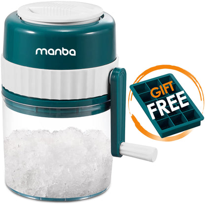 MANBA Ice Shaver and Snow Cone Machine - Premium Portable Ice Crusher and Shaved Ice Machine with Free Ice Cube Trays - BPA Free - Available at All In One Marketplace Canada
