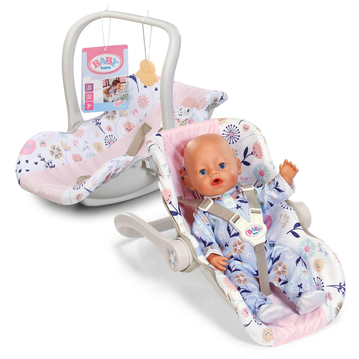 BABY born Baby Car Seat Flowers for 36cm and 43cm Dolls