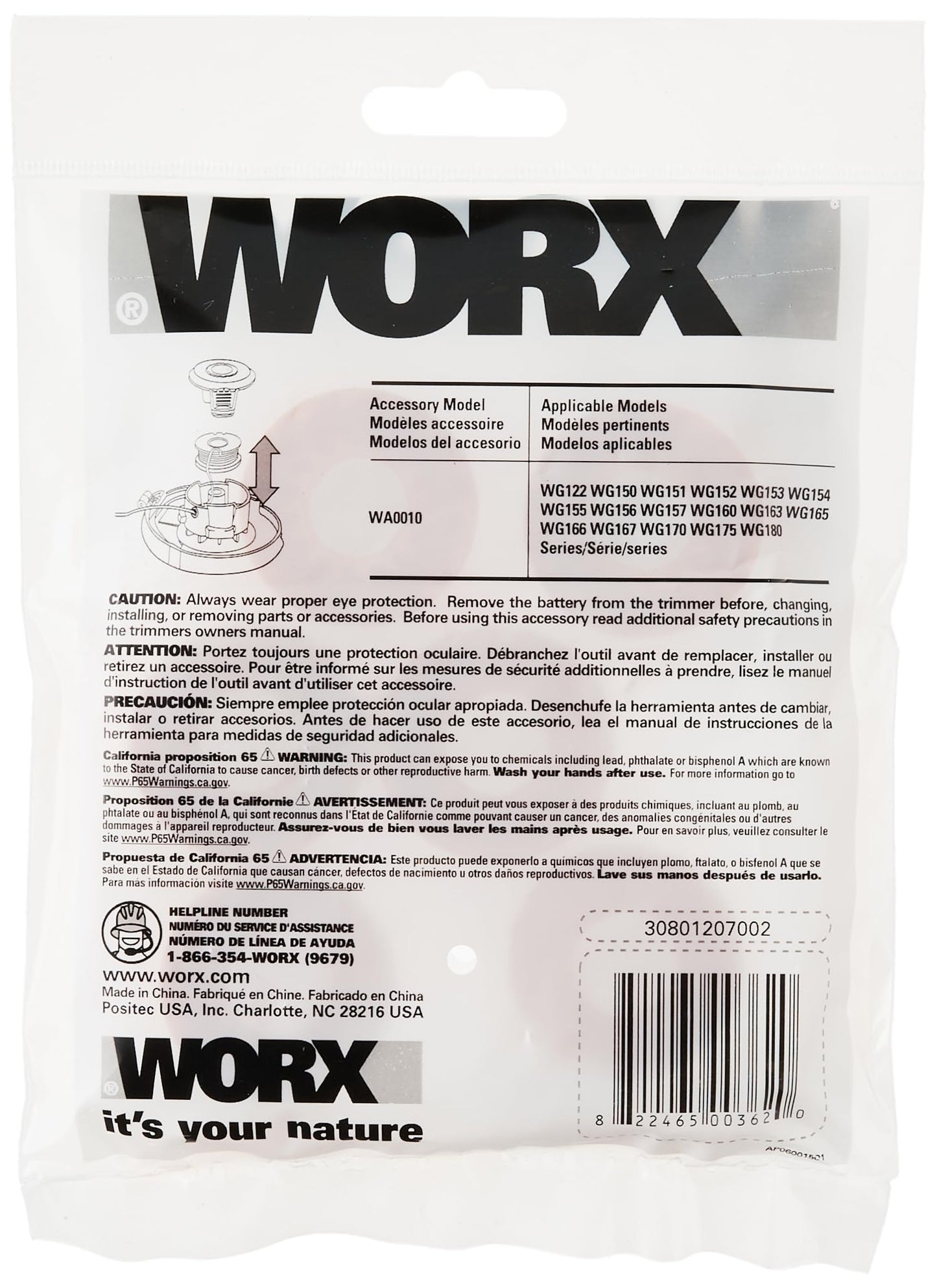 Worx WA0010 6-Pack Grass Trimmer Line for Cordless Series WG150s, 151s, 152, 155s, 165, 166 - Available at All In One Marketplace Canada