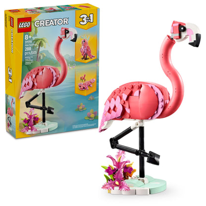 LEGO Creator 3 in 1 Wild Animals: Pink Flamingo Animal Building Toy - Building Toy with 3 Building Options, Pink Flamingo, Cockatoo, or Axolotl - Learning Toy for Kids, Ages 8+- 31170 🍁 All In One Marketplace Canada