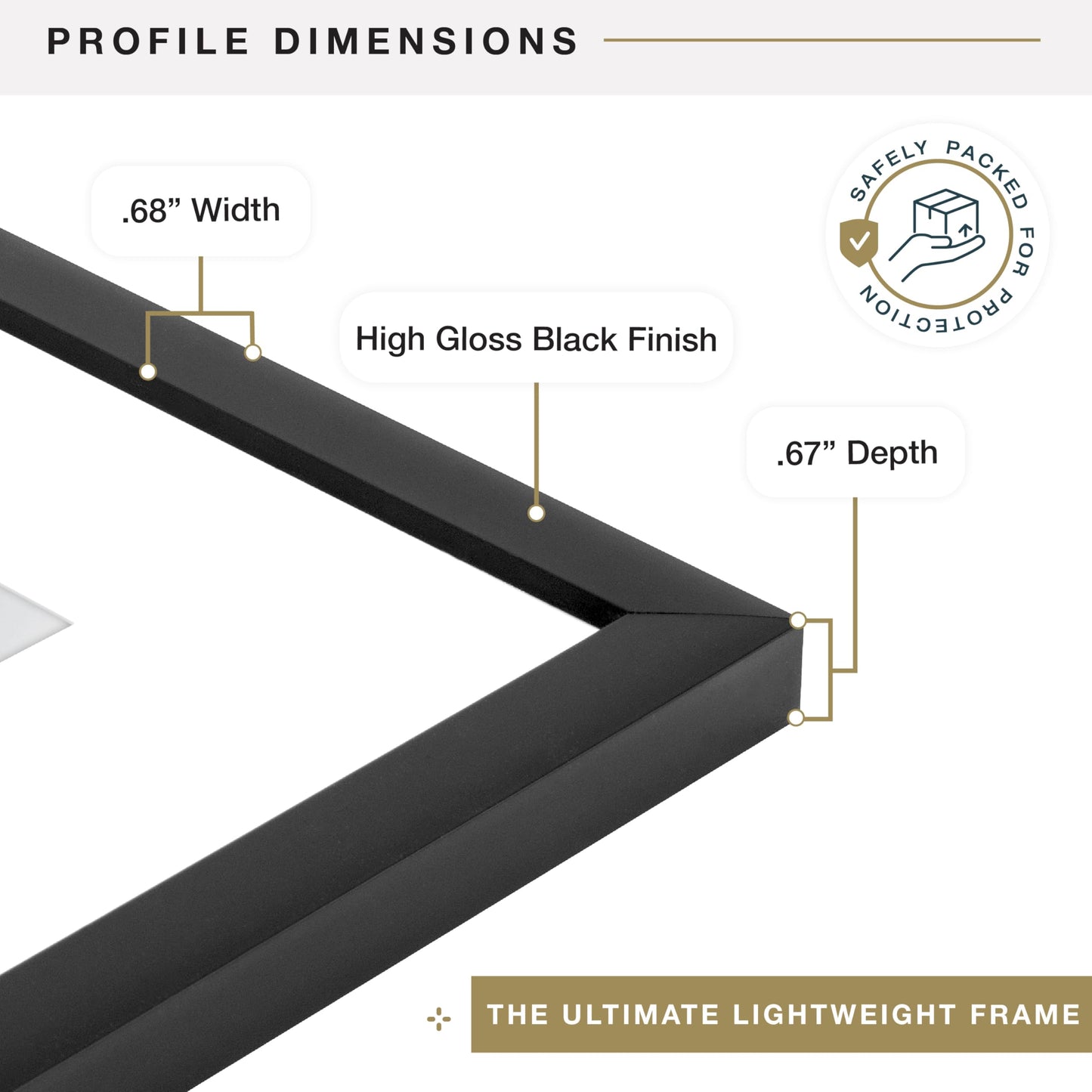 MCS Everline Collection 16x24 Poster Frame Black, Vertical & Horizontal Wall Hanging Large Picture Frame for Photos, Posters & Art Prints (1-Pack) MCS