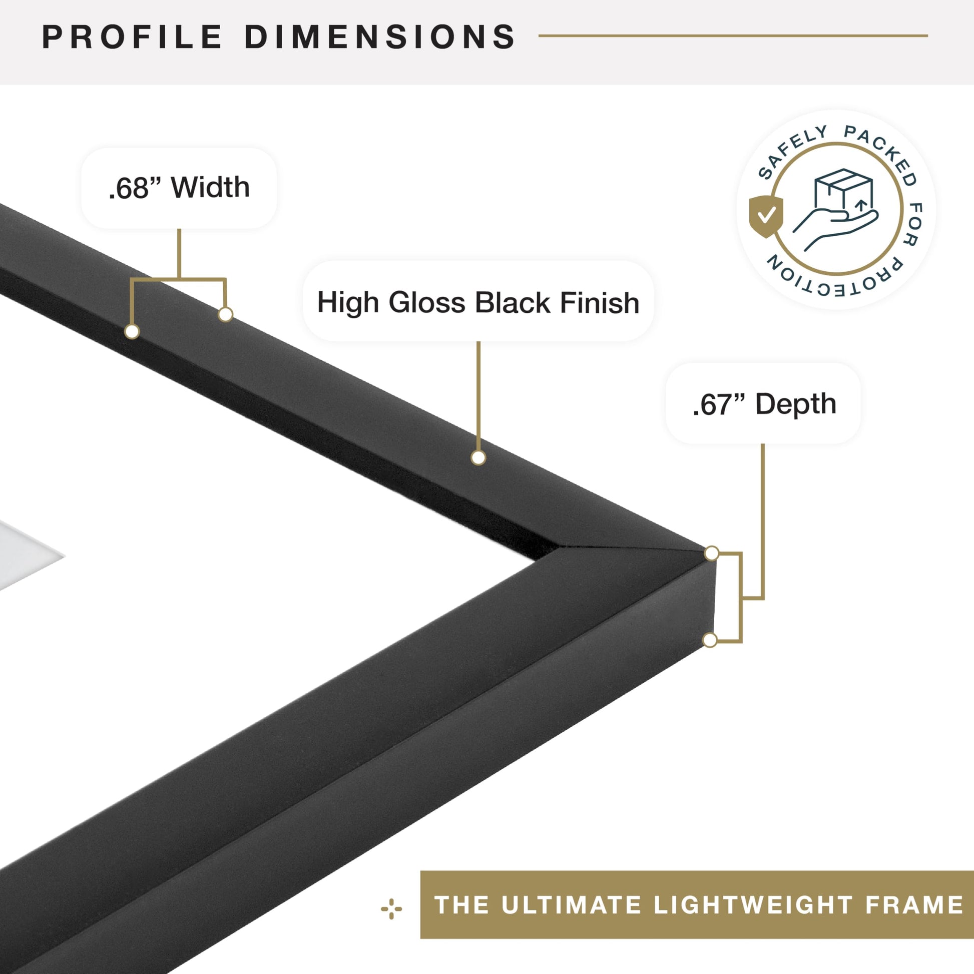 MCS Everline Collection 16x24 Poster Frame Black, Vertical & Horizontal Wall Hanging Large Picture Frame for Photos, Posters & Art Prints (1-Pack) MCS