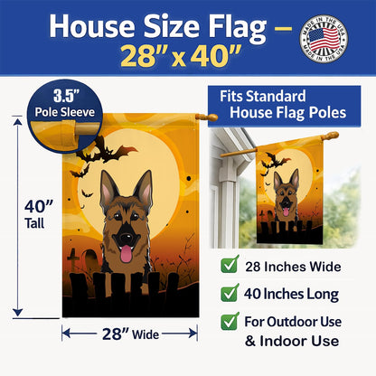 Caroline's Treasures BB1769CHF Halloween German Shepherd Canvas House Size Flag, Multicolor, Large