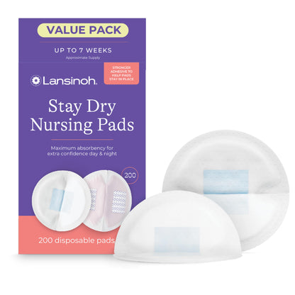 Lansinoh Nursing Pads, 2 Packs of 100 (200 Count) Stay Dry Disposable Breast Pads Lansinoh
