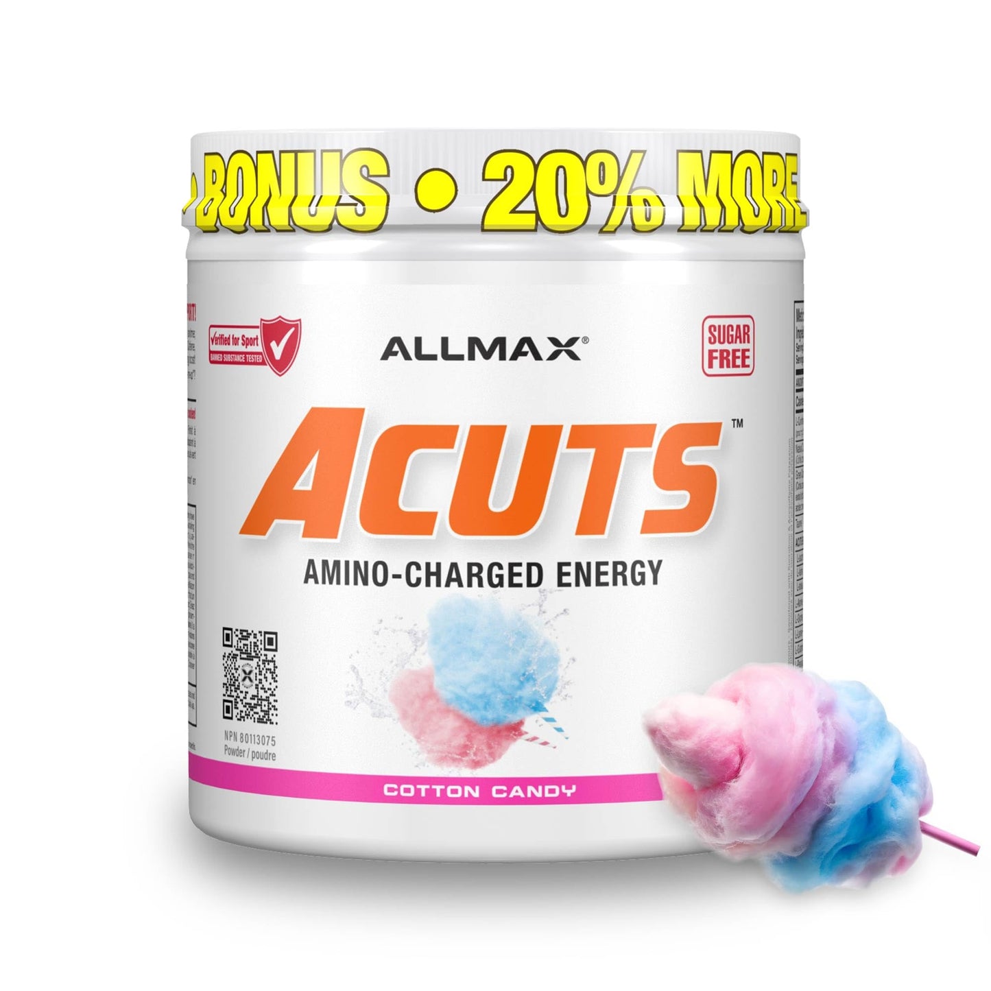 ALLMAX ACUTS Amino Energy Powder, Cotton Candy, 30 Servings