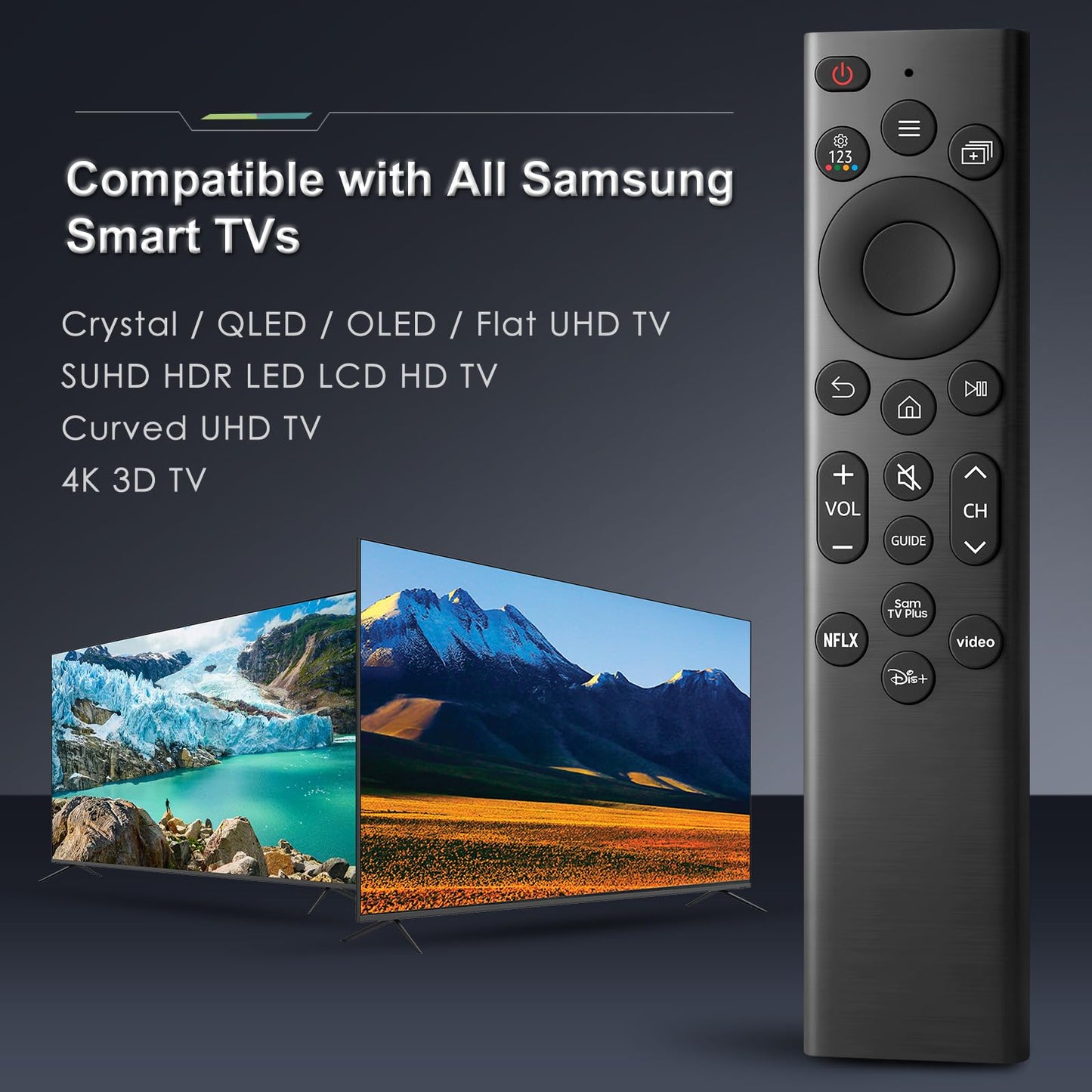 (Pack of 2) Universal Remote Control for Samsung TV Remotes Control Replacement Solar Series 8 LED LCD QLED Frame 4K 8K UHD HDTV Curved Monitor Smart