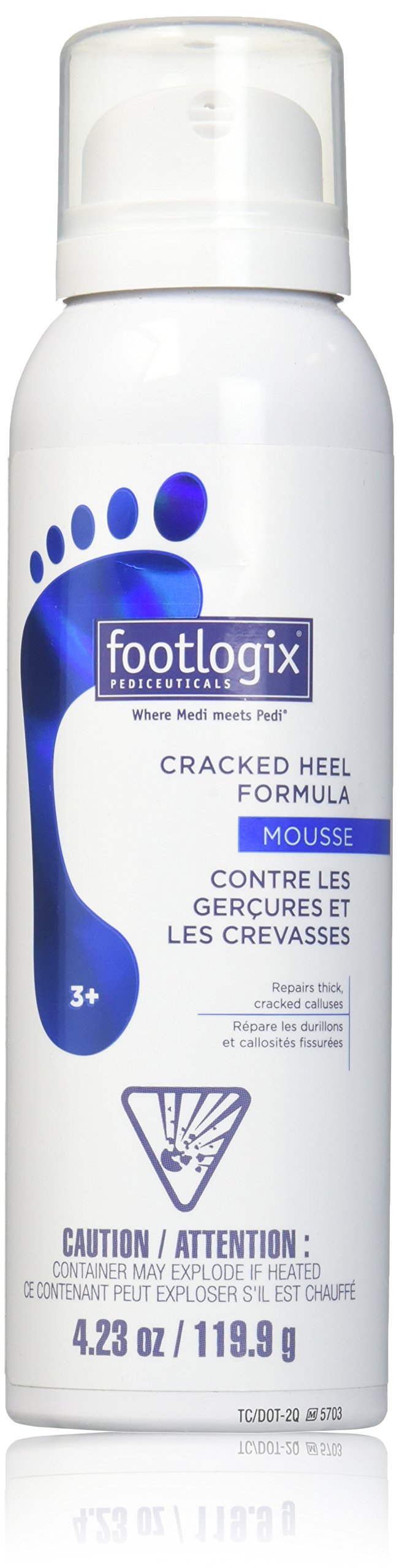 Footlogix Cracked Heel Formula Mousse – Intensive Foot Foam for Rough, Split Skin on Heels – Lightweight, Fast-Absorbing Hydration – 125 ml / 4.2 oz, Non-Greasy Finish Footlogix
