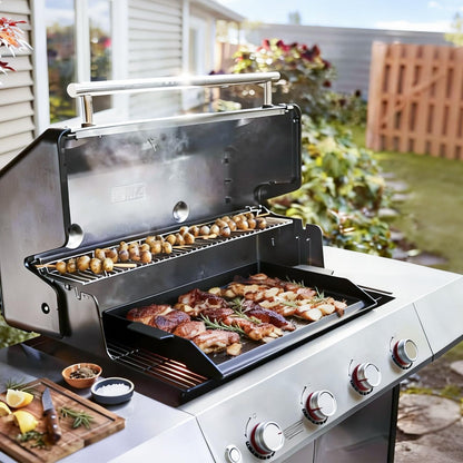 BBQ Future Universal Cast Iron Griddle for Gas Grill with Spatula Set, 23" x 16" Pre-Seasoned Nonstick Griddle Insert Large BBQ Flat Top Plate for All Gas/Electric Grill, Stove Top and More - Available at All In One Marketplace Canada