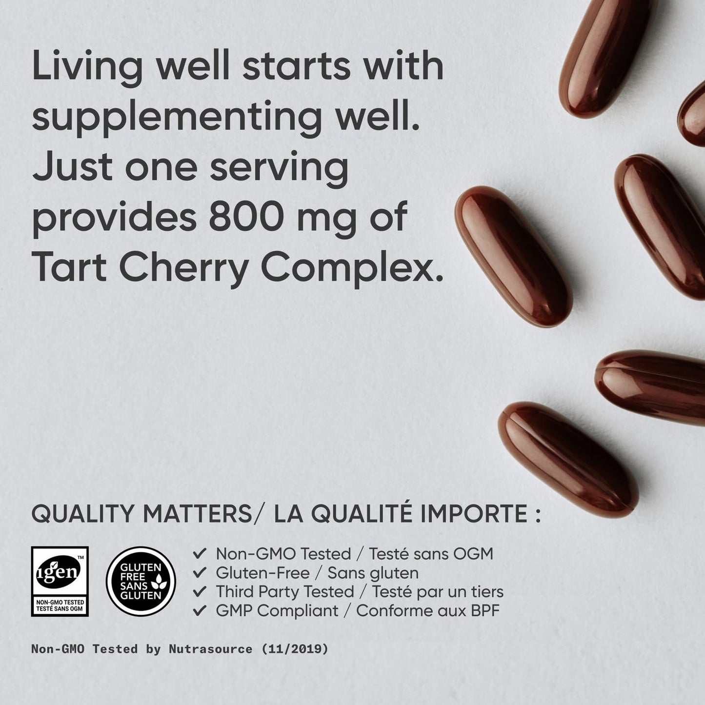 Sports Research® Tart Cherry Concentrate - Made from Organic Montmorency Tart Cherries - Fruit Complex - Non-GMO & Gluten Free Formula - 60 Liquid Softgels for Daily Use - Available at All In One Marketplace Canada
