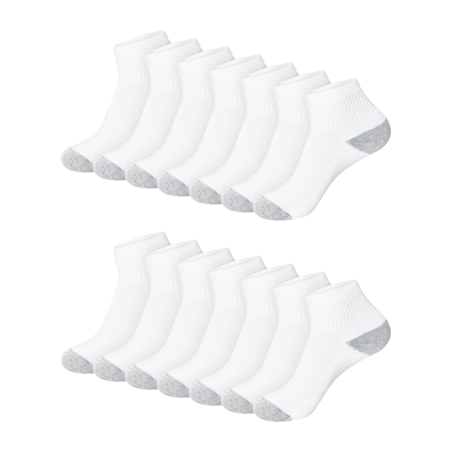 Hanes Womens Value Pack, Ankle Soft Moisture-wicking Socks, Available In 10 And 14-packs, White - 14 Pack, 5-9 US Hanes