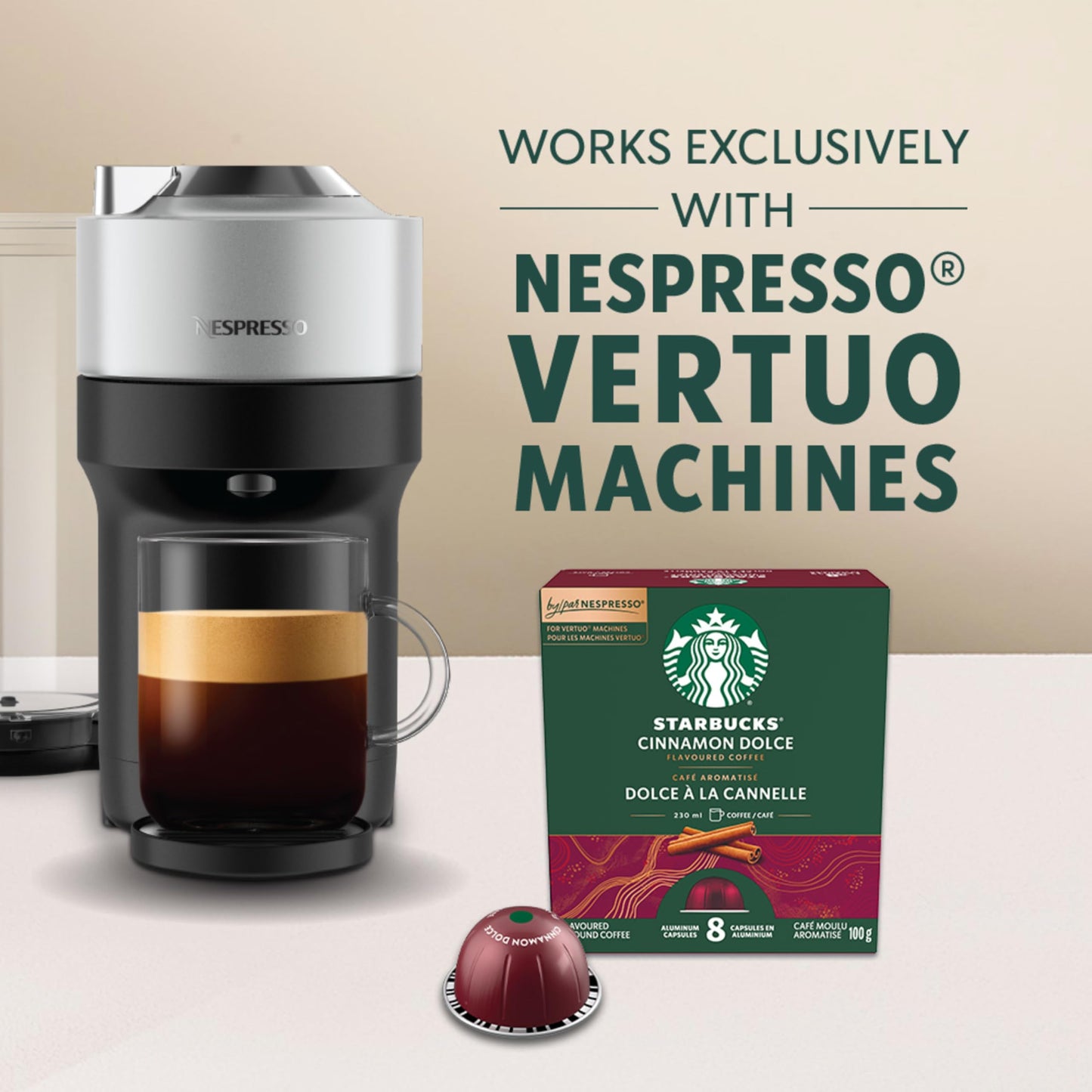 STARBUCKS Cinnamon Dolce for NESPRESSO VERTUO Coffee, 4 Boxes, 400 g Starbucks