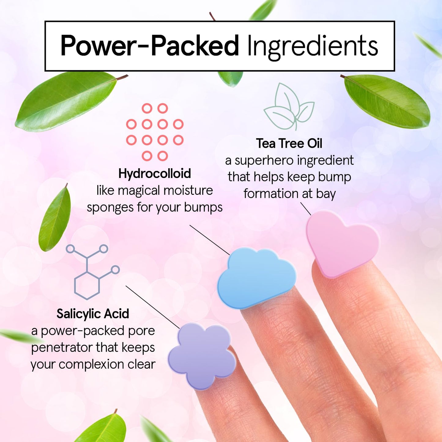 grace & stella Award Winning Skin Rescue Covers with Hydrocolloid (Multishape, 72 Count) - With Salicylic Acid and Tea Tree for Absorbing Impurities - Dermatologist Tested Skin Care, Cruelty Free, Vegan