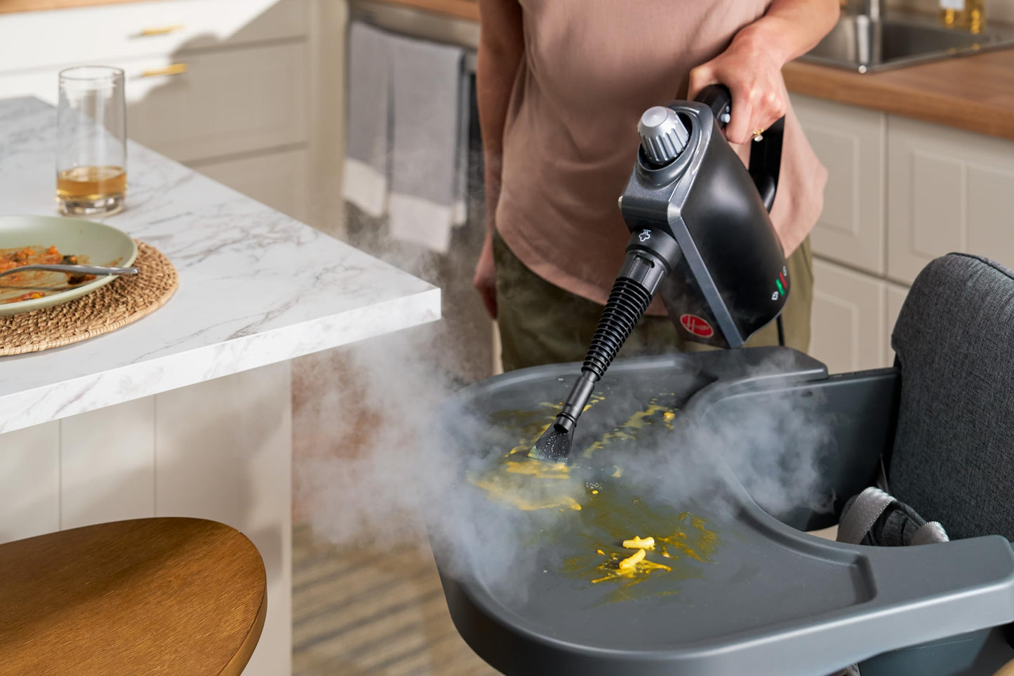 Hoover Portable Handheld Steam Cleaner, 10-in-1 Pressurized Steamer for Grout, Tile, Upholstery, Car Detailing, Kitchen & Bathroom | Chemical-Free, XL Spill-Proof Tank | WH25000CA - Available at All In One Marketplace Canada