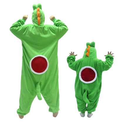 Medium Green Dinosaur Unisex Onesies Kigurumi Pajamas Easter Halloween Christmas Carnival Disguise Costume Outfits For Adults Disfraz Jumpsuit Sleepwear Winter Lounge Women Men's Pjs Couple Suits 🍁 All In One Marketplace Canada