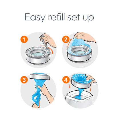 Diaper Genie Essentials Round Refill 8-Pack, Unscented, Fits Complete Pails