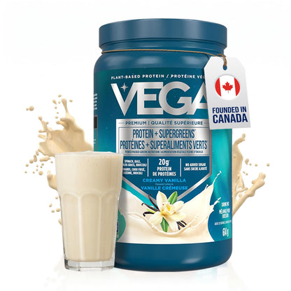 Vega Protein + Supergreens Vegan Plant Based Protein Powder – 20g Organic Pea Protein, Dairy-free, Healthy Breakfast Shake – Vanilla, 21 Servings, 614 grams (Pack of 1)