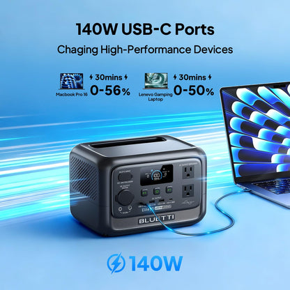 BLUETTI Elite 30 V2 Portable Power Station 600W (Power Lifting 1500W), 288Wh LiFePO4 Battery with 10ms UPS, Emergency Backup Power for Home Blackout/Winter Storm, Solar Generator for Camping/Road Trip