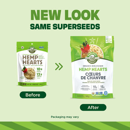 Manitoba Harvest Organic Hemp Hearts Shelled Hemp Seeds, 340g; 10g Plant-Based Protein & 12g Omegas per Serving, Whole 30 Approved, Vegan, Keto, Paleo, Non-GMO, Gluten Free