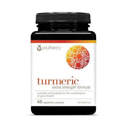 Youtheory Turmeric Curcumin with Black Pepper, Powerful Antioxidant Properties to Help Relieve Joint Inflammation, 45 Capsules Youtheory