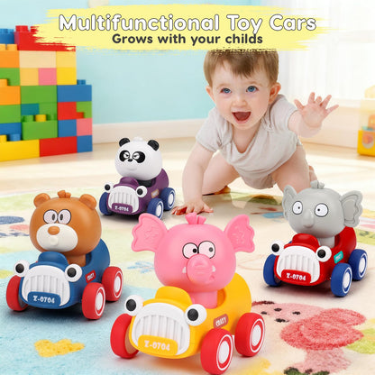Baby Press and Go Car Toys for 1-2-3 Year Old Boys,Push Go Animal Racing Baby Cars Toys for Toddlers 12-18 Months,1st Christmas Birthday Gifts for 1 2 3 Year Old Boys Girls Toddler Toys for Boy & Girl 🍁 All In One Marketplace Canada