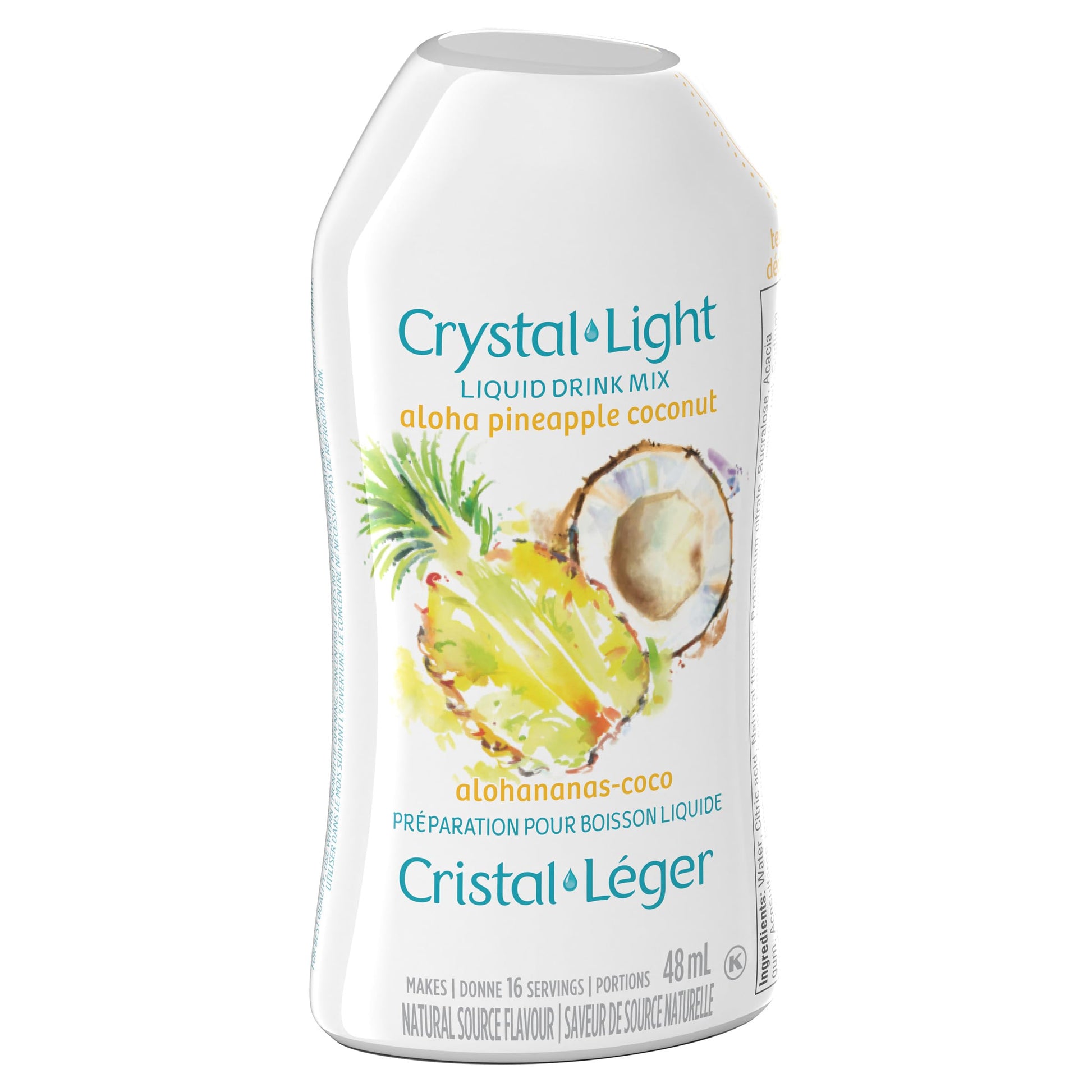 Crystal Light Aloha Pineapple Coconut Liquid Drink Mix, 48 mL Bottle (Pack of 12) Crystal Light