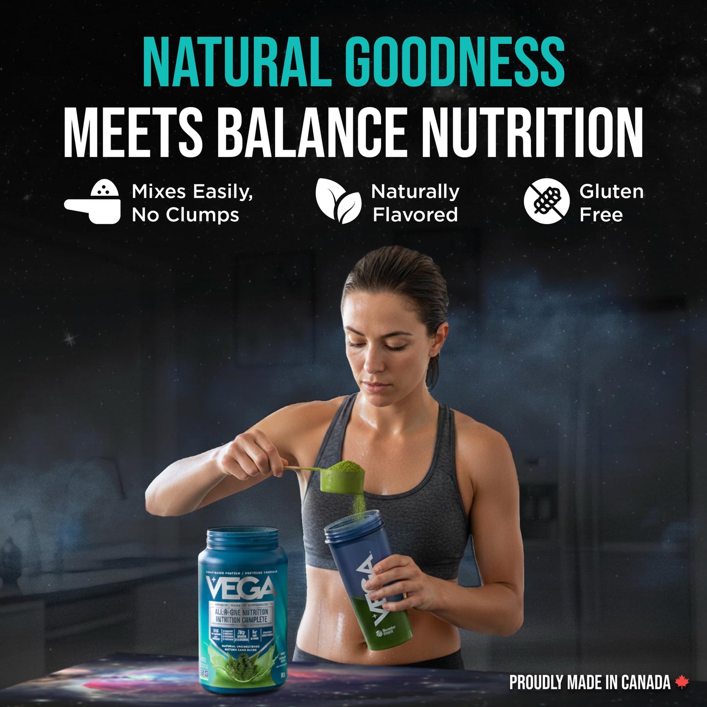 Vega Premium All-in-One Nutrition Protein Powder – 20g Plant-Based Vegan Protein, Vitamins & Probiotics, Natural Unsweetened, 860g (22 Servings) 🍁 All In One Marketplace Canada